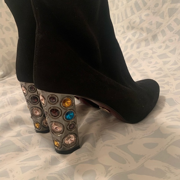 Rebeca Sanver Jeweled Heel Boots - Picture 2 of 5